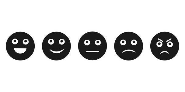 Σύνολο Emoticons. Σετ Έμοτζι. Ανατροφοδότηση με τη μορφή συναισθημάτων - Διάνυσμα, εικόνα