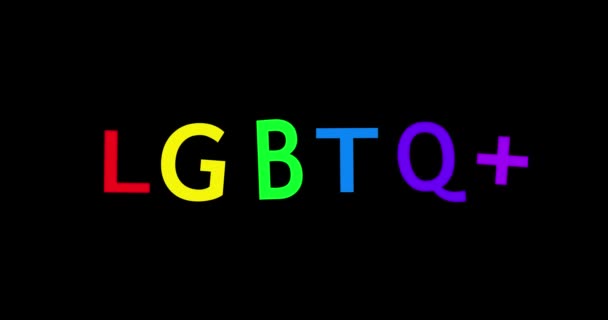 LGBTQ +, Regenbogenhintergrund und Text-LGBT Rainbow LGBT Text. 3D-Darstellung - Filmmaterial, Video