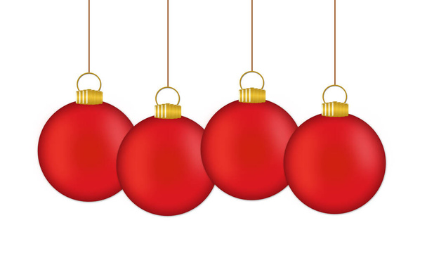 Bolas navideñas aisladas sobre un fondo blanco.Feliz año nuevo 2021! - Foto, Imagen