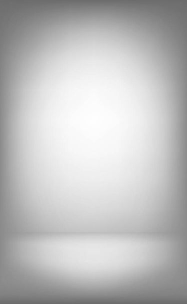 Weiß mit grauem Studio-Panorama-Hintergrund mit weißem Schein - Vektor, Bild