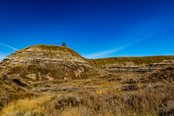 Mina Estelar Abandonada en lo alto de una colina. Drumheller, Alberta, Canadá - Foto, imagen