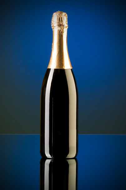Champagne against color gradient background - Photo, Image