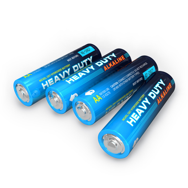 Four AA batteries - 写真・画像