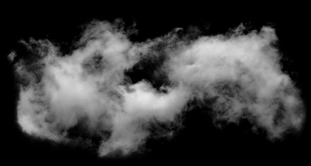 Textured Smoke, Abstrait blanc, isolé sur fond noir - Photo, image