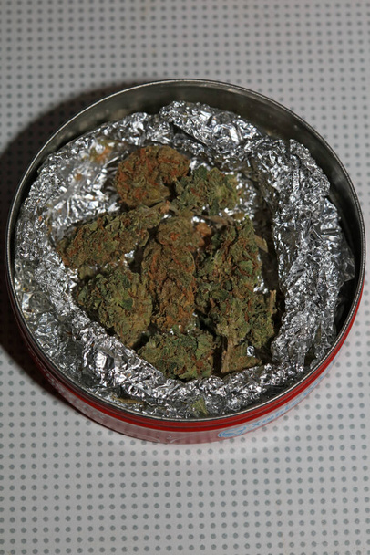 Cannabis bimbók orvosi marihuana szuper citrom köd kiváló minőségű modern nyomtatott - Fotó, kép