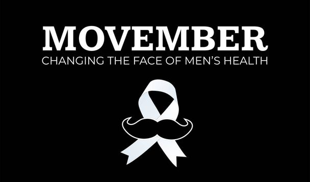 Movember verändert das Gesicht des Monats des Gesundheitsbewusstseins für Männer - Vektor, Bild