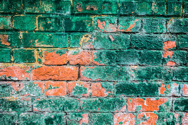 Yıpranmış Ağır Tuğla Duvarı Arkaplanı - Fotoğraf, Görsel