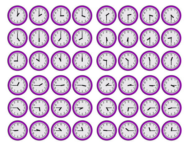 zestaw wektorów zegarów - Wektor, obraz