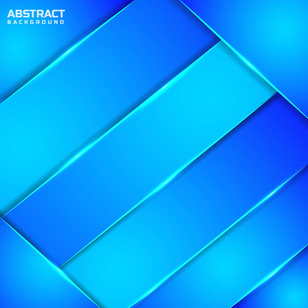 Abstract blue color geometric overlap layer background with lighting. Vector illustration - Vector, Image