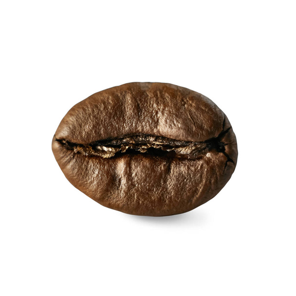 Macro close up coffee bean isolated on white background. - Photo, Image