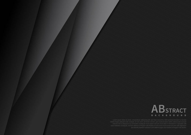 Αφηρημένη μαύρο και γκρι γεωμετρικά επικαλυπτόμενα στρώματα διάσταση 3d χαρτί σκούρο φόντο με χώρο για το κείμενο. Εικονογράφηση διανύσματος - Διάνυσμα, εικόνα