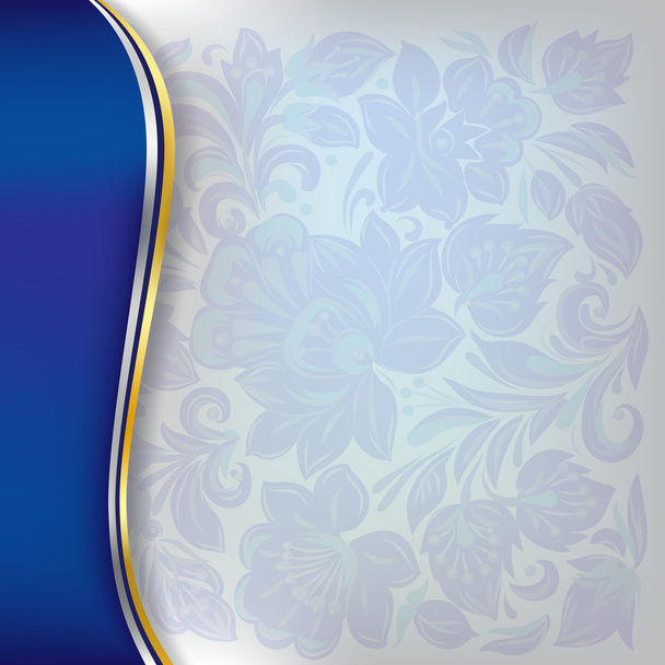 Abstract background with blue floral ornament - Vector, Image