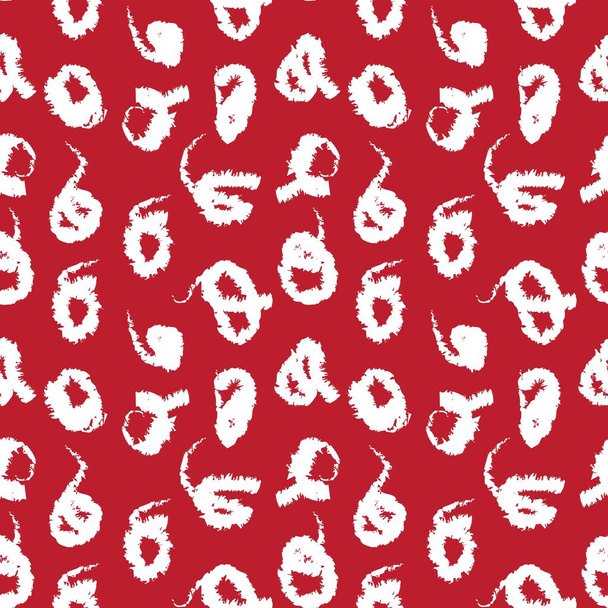 Κόκκινο πινέλο σχέδιο μοτίβο γούνα για εκτυπώσεις μόδας, homeware, γραφικά, υπόβαθρα - Διάνυσμα, εικόνα