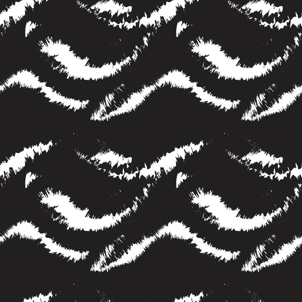 Black and White Brush stroke fur pattern design for fashion prints, homeware, graphics, backgrounds - Vektor, obrázek
