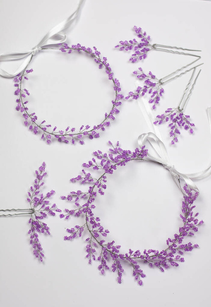 Bandeaux et épingles à cheveux violets - Photo, image