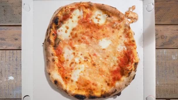 pizza margherita perinteinen italialainen paistettu ruoka - Materiaali, video