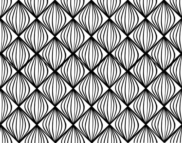 Black and white rhythmic seamless pattern. Vector illustration - Vector, Image