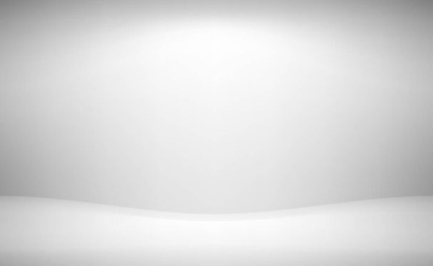 Beyaz, gri panoramik stüdyo arka planında beyaz parıltı - Vektör, Görsel