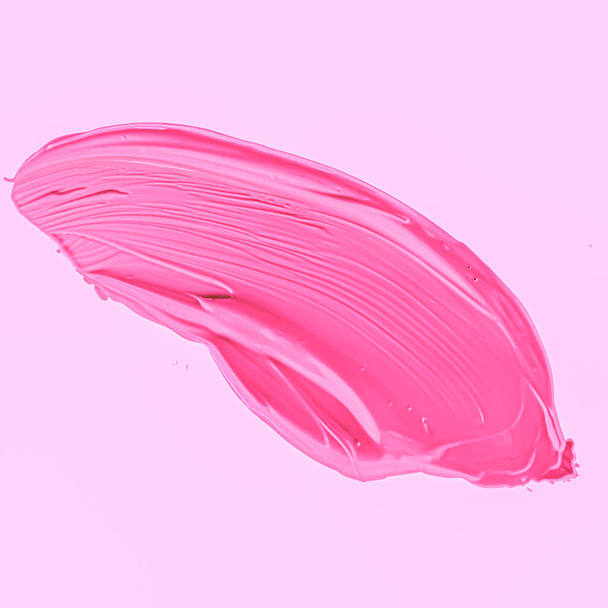 Pincelada rosa o maquillaje mancha primer plano, cosméticos de belleza y textura de lápiz labial - Foto, imagen