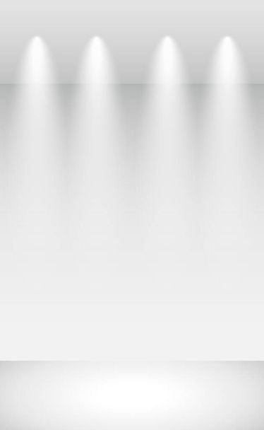 White with gray panoramic studio background with white glow - Vector, Image