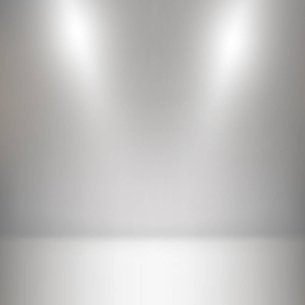 白とグレーのパノラマスタジオの背景と白の輝き - ベクター画像