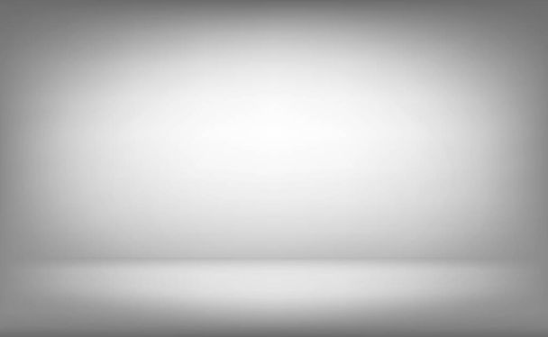 Wit met grijze panoramische studio achtergrond met witte gloed - Vector, afbeelding