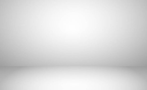 Fehér, szürke panorámás stúdió háttér fehér fény - Vektor, kép