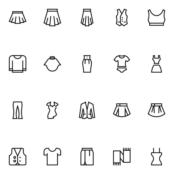 Outline icons for clothes. - Vector, Image