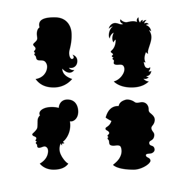 man and woman faces vector profiles. - Vector, Image