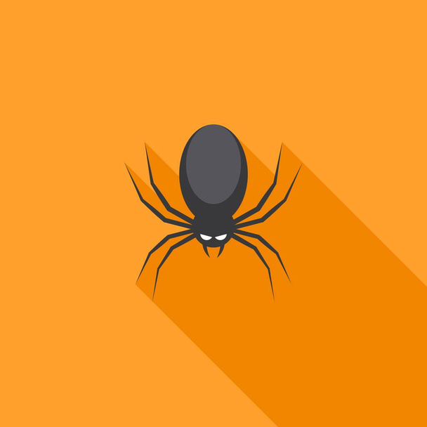 Icona del ragno di Halloween con occhi luccicanti, festa di Halloween. Icona isolata. Illustrazione vettoriale in stile piatto. - Vettoriali, immagini