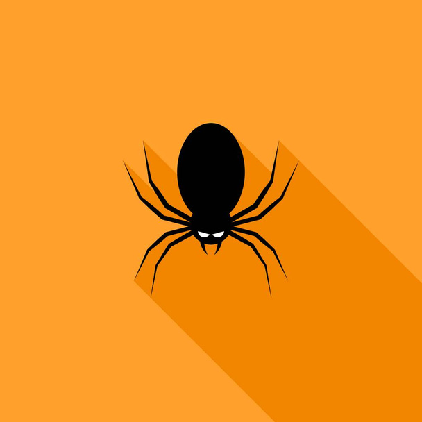 Ícone de aranha de Halloween com olhos brilhantes, feriado de Halloween. Ícone isolado. Ilustração vetorial de estilo plano. - Vetor, Imagem
