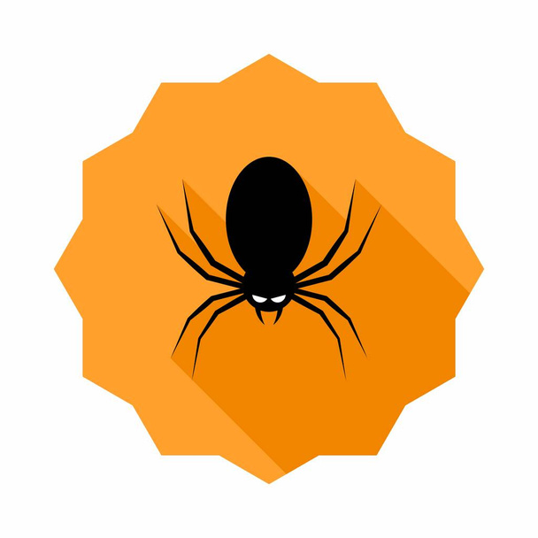 Halloween spider icon with glowing eyes, Halloween holiday. Isolated icon. Flat style vector illustration. - Vector, Image