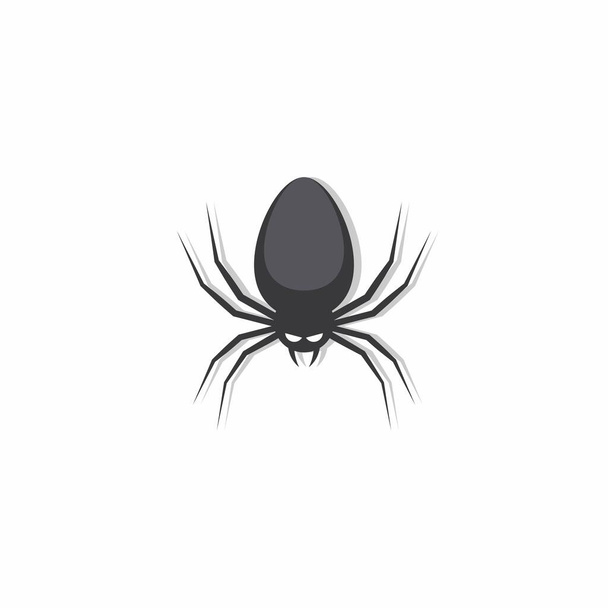 Halloween spider icon with glowing eyes, Halloween holiday. Shadow design. Isolated icon. Flat style vector illustration. - Vector, Image