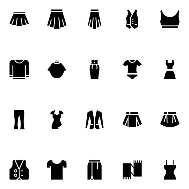Icone di glifo per i vestiti. - Vettoriali, immagini