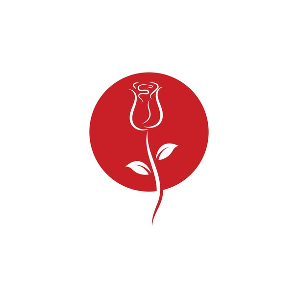 Illustration vectorielle icône fleur rose Modèle design - Vecteur, image