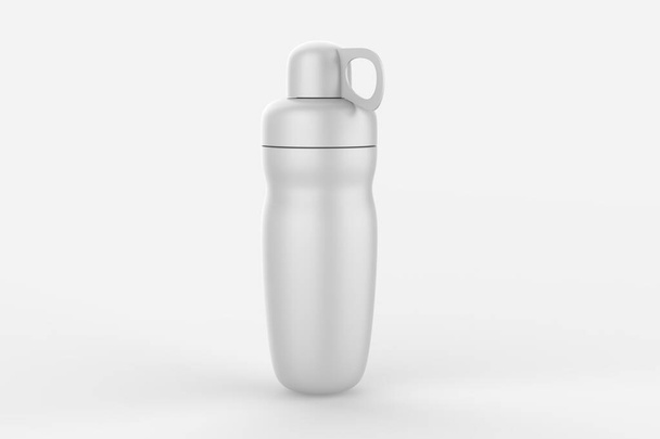 Fitness-Lauf- und Sport-Wasserflaschen isoliert auf weißem Hintergrund. 3D-Illustration - Foto, Bild