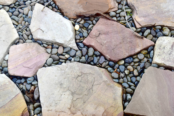 Kamienna powierzchnia ulicy walkside, Streszczenie tła - Zdjęcie, obraz