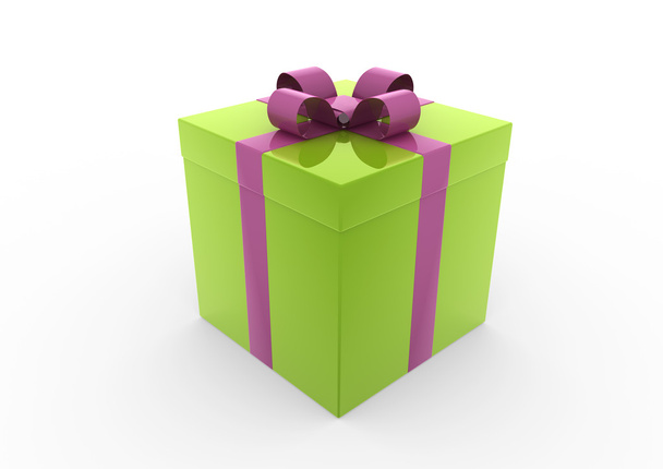 3d зеленый розовый белый подарочная коробка
 - Фото, изображение