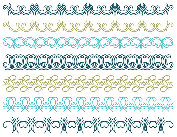 seven decorative lines,  vector - Vektor, Bild