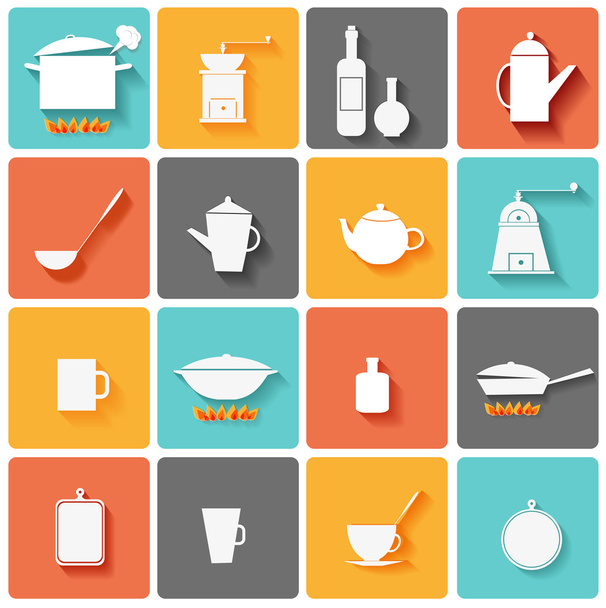 Kitchen icons. - Vektor, obrázek