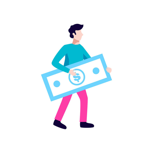 Man With Dollar Composition - Vector, Image