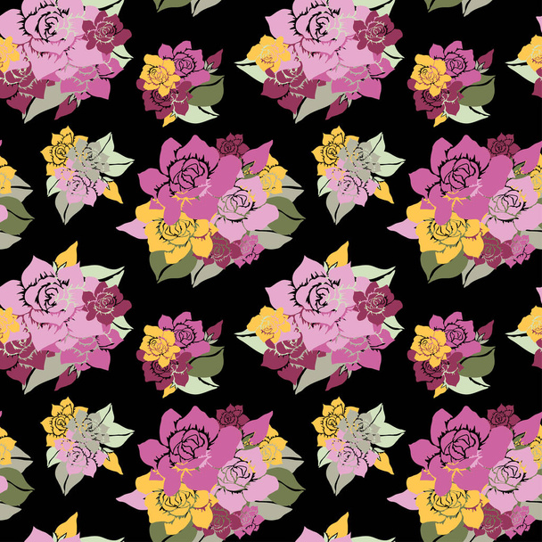 Elegant seamless pattern with gardenia flowers, design elements. Floral  pattern for invitations, cards, print, gift wrap, manufacturing, textile, fabric, wallpapers - Vector, Image