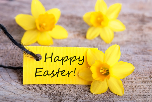 Label with Happy Easter - Foto, Imagen