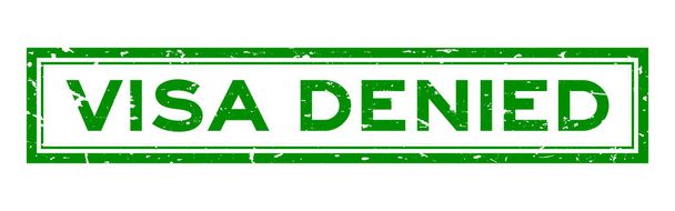 Visado verde grunge denegado sello de sello de goma palabra sobre fondo blanco - Vector, imagen