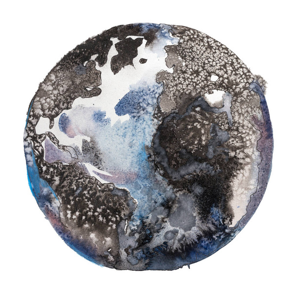 Scorched Earth planet. Globe painted in dirty colors. - Foto, Bild
