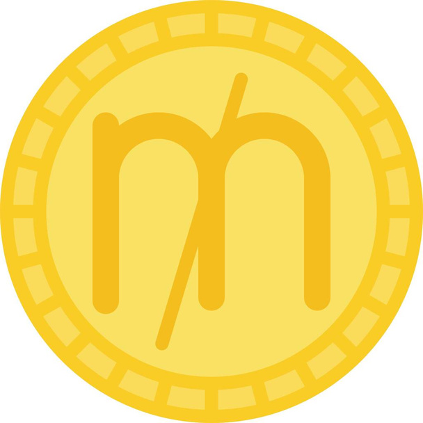 Moinho ícone de moeda, unidade de moeda usada às vezes na contabilidade - Vetor, Imagem