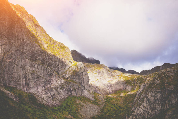 Mountain landscape. Beautiful nature of Norway - Zdjęcie, obraz