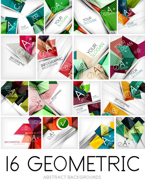 Mega set of paper geometric backgrounds - Vector, Image