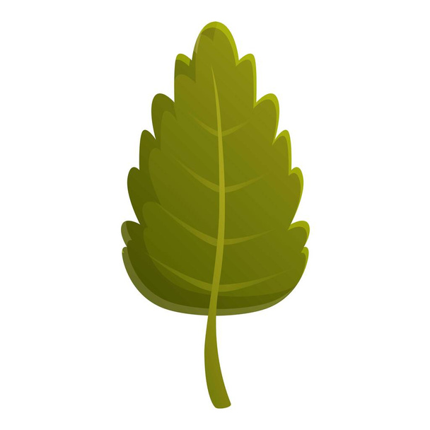 Icône feuille d'arbre d'automne vert, style dessin animé - Vecteur, image