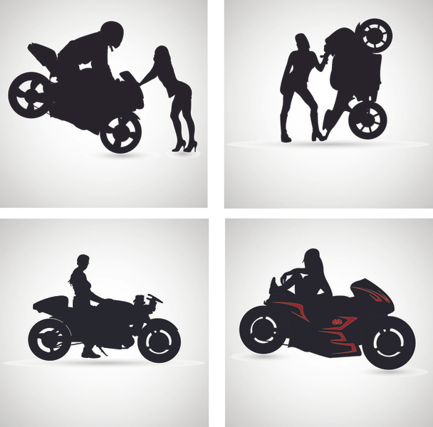 Femmes motards
 - Vecteur, image